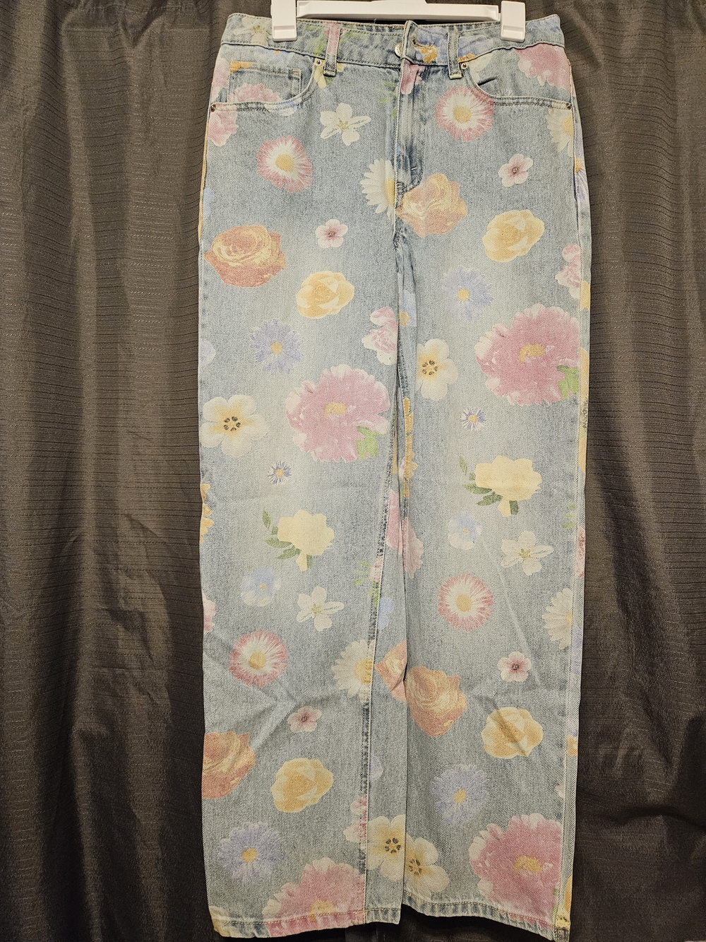 wild fable Light Wash Floral Wide Leg Jeans